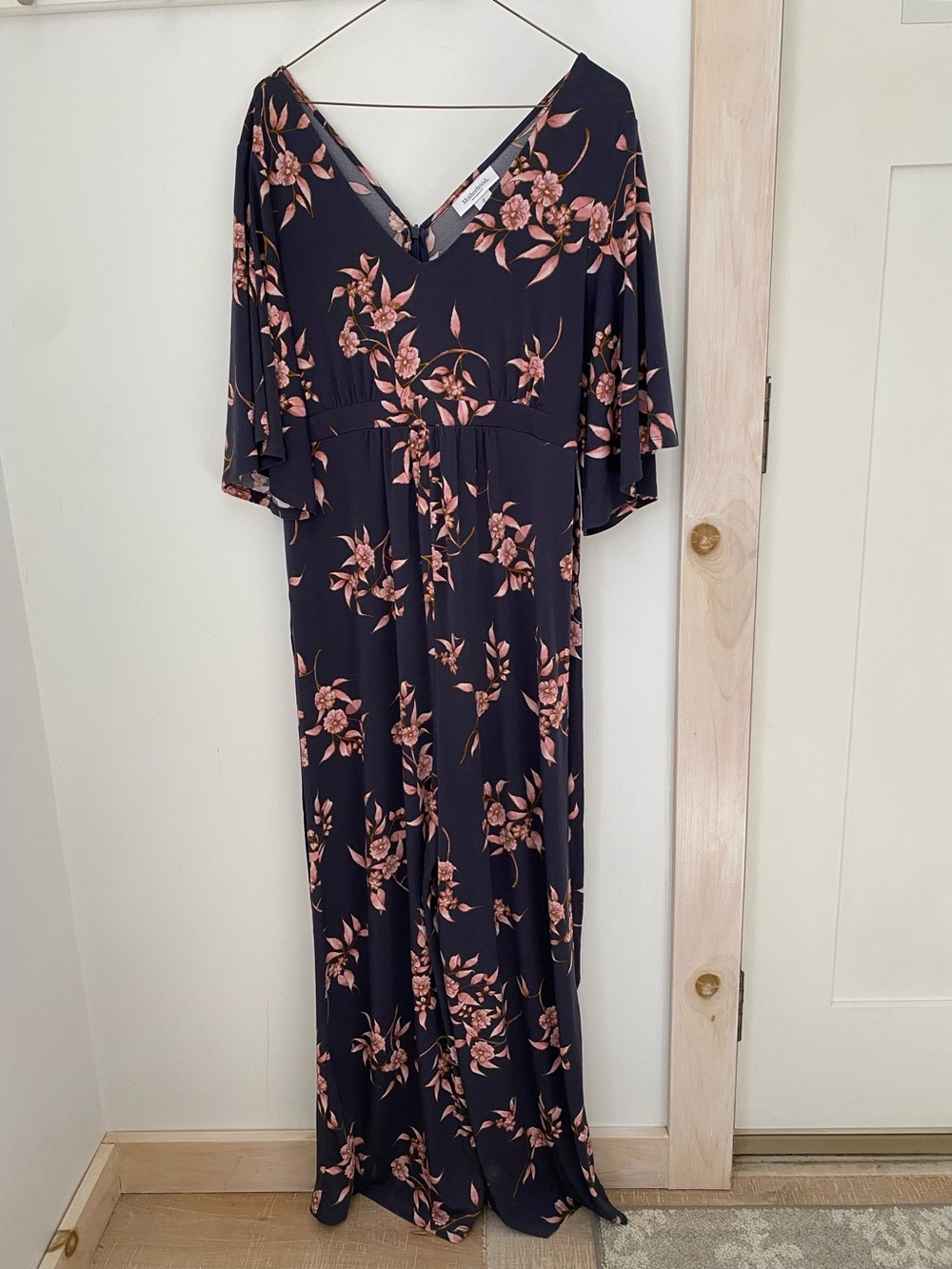 Motherhood Maternity Jumpsuit Sz. M Navy Floral Pants